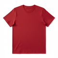 A plain red t-shirt on a white background